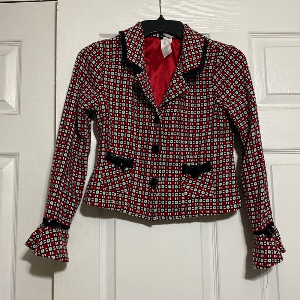 Red Black and White Blazer